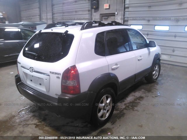 KM8JN72D15U185198 - 2005 HYUNDAI TUCSON GLS/LX WHITE photo 4