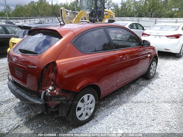 KMHCM3ACXAU166172 - 2010 HYUNDAI Accent BLUE/GS ORANGE photo 4