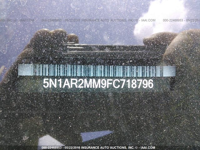 5N1AR2MM9FC718796 - 2015 NISSAN PATHFINDER S/SV/SL/PLATINUM 黑色 照片 9