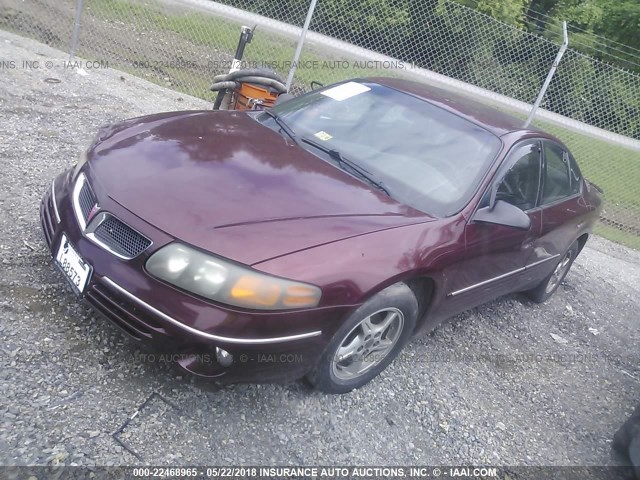 1G2HX54K214133798 - 2001 PONTIAC BONNEVILLE SE RED photo 2