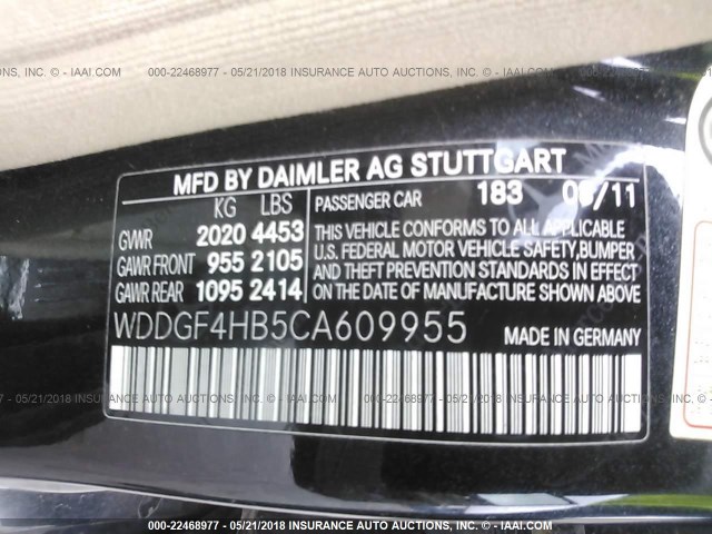 WDDGF4HB5CA609955 - 2012 MERCEDES-BENZ C 250 GRAY photo 9