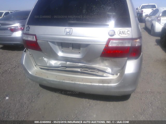 5FNRL38255B124697 - 2005 HONDA ODYSSEY LX SILVER photo 6