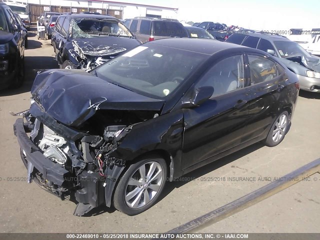 KMHCU4AE3EU754654 - 2014 HYUNDAI ACCENT GLS/SE BLACK photo 2