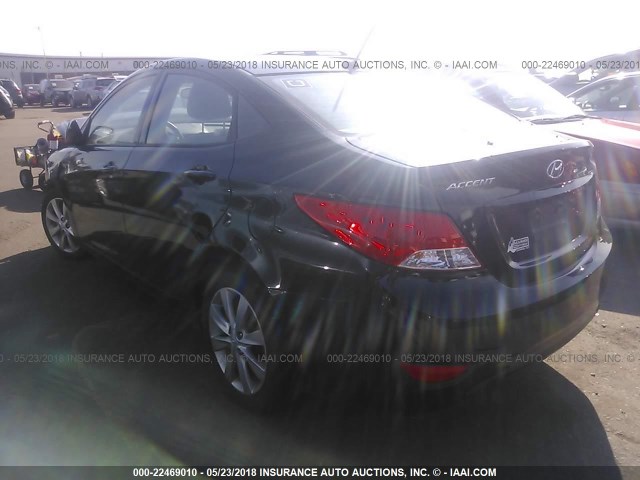 KMHCU4AE3EU754654 - 2014 HYUNDAI ACCENT GLS/SE BLACK photo 3