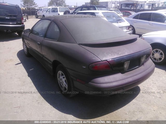 1G2JB1247W7600734 - 1998 PONTIAC SUNFIRE SE BURGUNDY photo 3