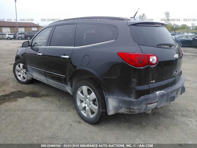 1GNKVLED8CJ111375 - 2012 CHEVROLET TRAVERSE LTZ BLACK photo 3