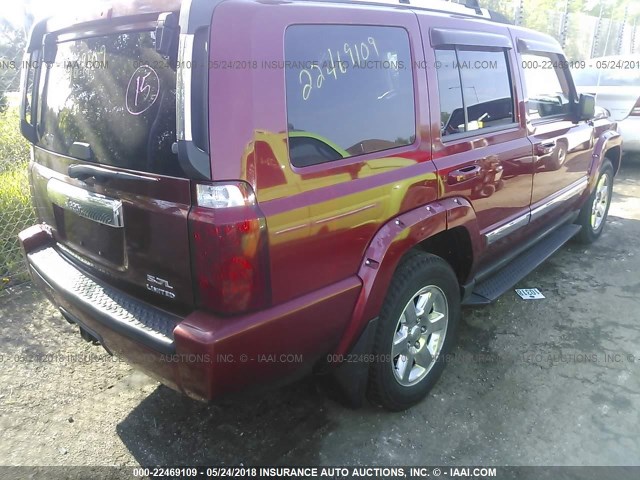 1J8HG58296C122180 - 2006 JEEP COMMANDER LIMITED RED photo 4