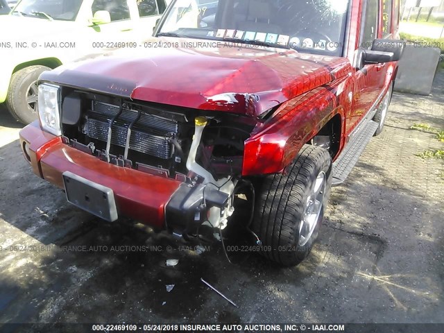 1J8HG58296C122180 - 2006 JEEP COMMANDER LIMITED RED photo 6