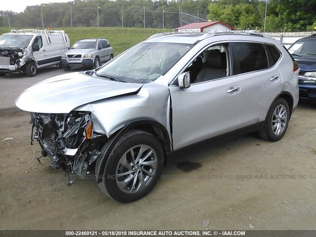 5N1AT2MT1FC822577 - 2015 NISSAN ROGUE S/SL/SV SILVER photo 2