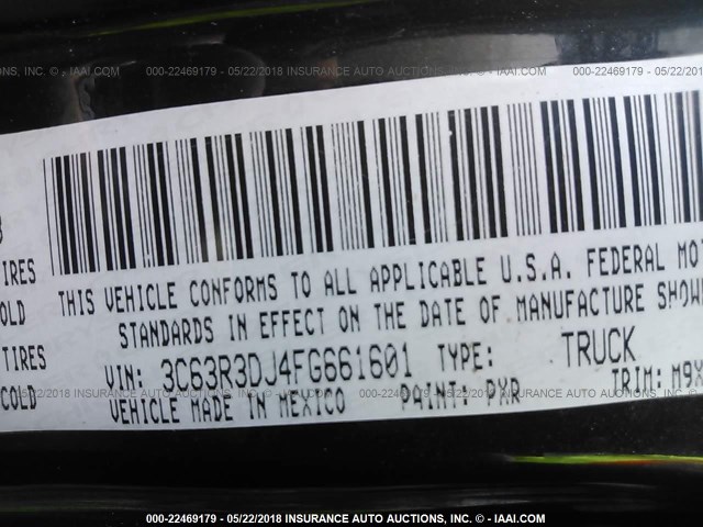 3C63R3DJ4FG661601 - 2015 RAM 3500 SLT BLACK photo 10