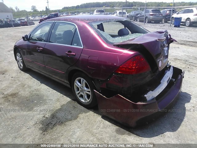 1HGCM56306A121762 - 2006 HONDA ACCORD SE 红色 照片 3