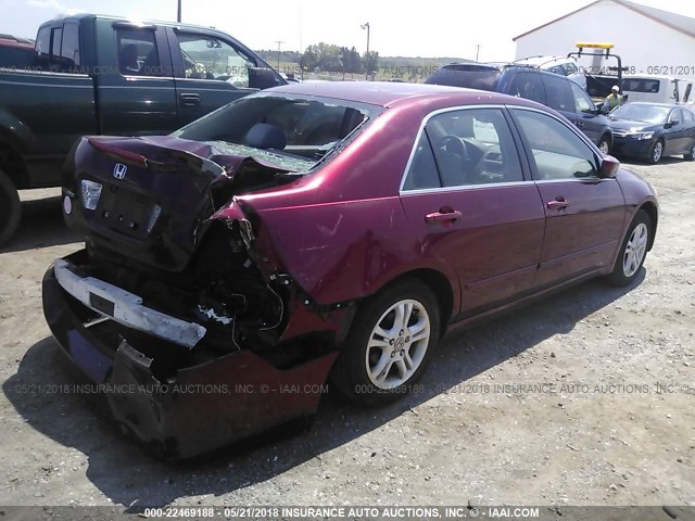 1HGCM56306A121762 - 2006 HONDA ACCORD SE 红色 照片 4