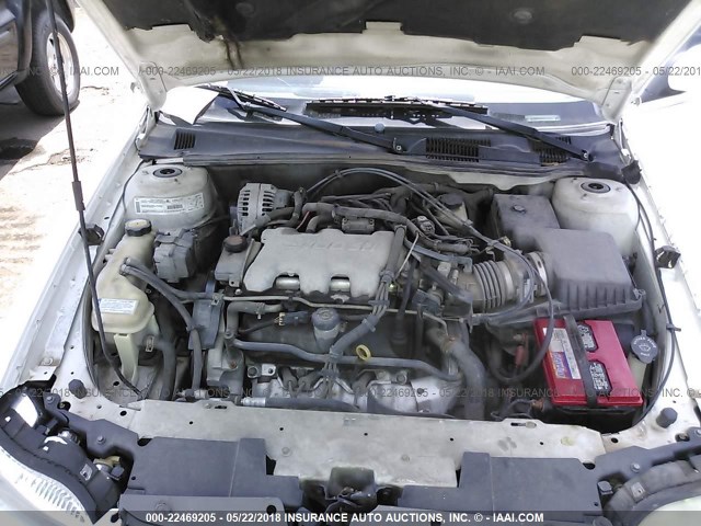 1G1NE52J316100823 - 2001 CHEVROLET MALIBU LS WHITE photo 10