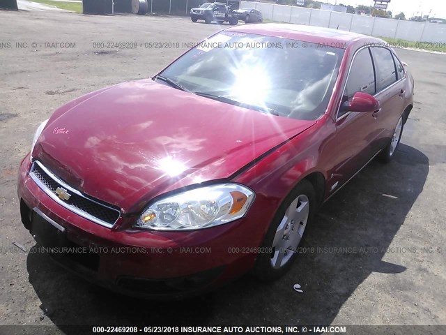 2G1WD58C189131863 - 2008 CHEVROLET IMPALA SUPER SPORT RED photo 2