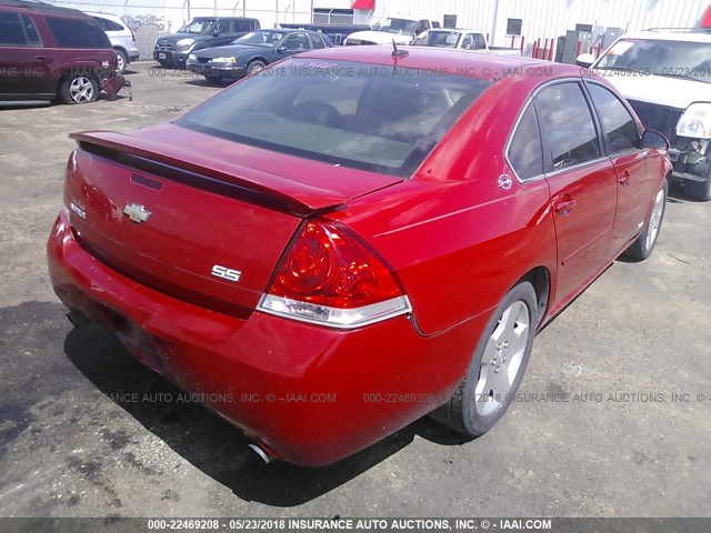 2G1WD58C189131863 - 2008 CHEVROLET IMPALA SUPER SPORT RED photo 4