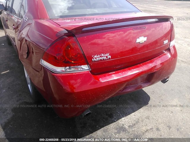 2G1WD58C189131863 - 2008 CHEVROLET IMPALA SUPER SPORT RED photo 6