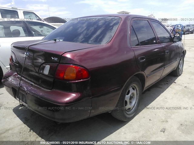 1NXBR12EXYZ302912 - 2000 TOYOTA COROLLA VE/CE/LE RED photo 4