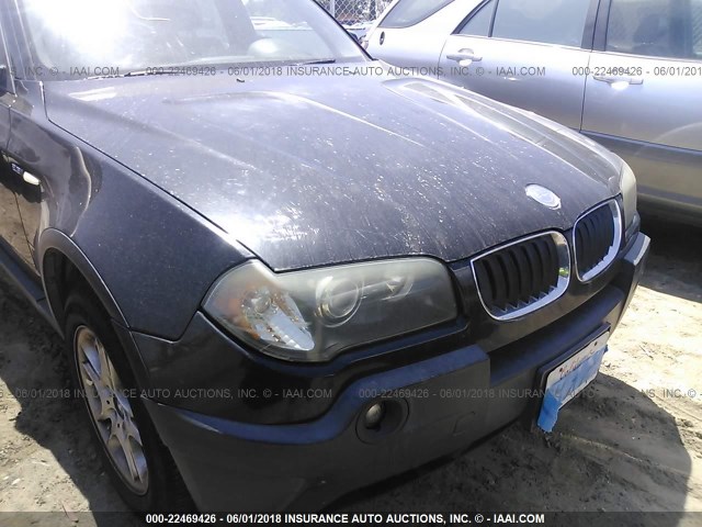 WBXPA734X4WB20402 - 2004 BMW X3 2.5I BLACK photo 6