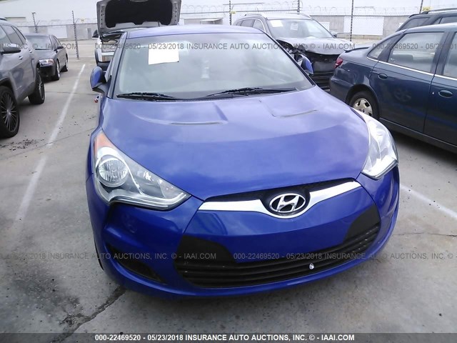 KMHTC6AD7DU170102 - 2013 HYUNDAI VELOSTER BLUE photo 6