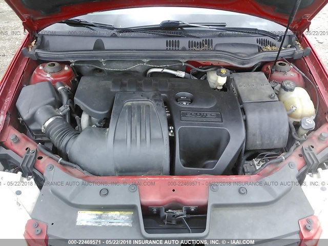 1G1AL55F067657637 - 2006 CHEVROLET COBALT LT RED photo 10