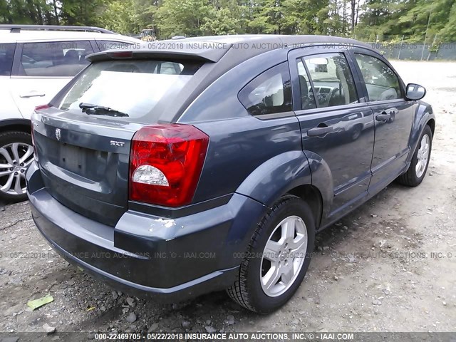 1B3HB48B38D650621 - 2008 DODGE CALIBER SXT BLUE photo 4