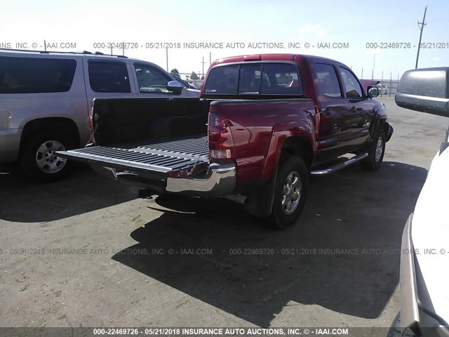 3TMJU62N67M044841 - 2007 TOYOTA TACOMA DOUBLE CAB PRERUNNER RED photo 4