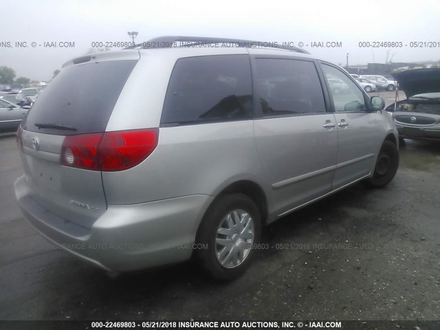 5TDZA23C66S410720 - 2006 TOYOTA SIENNA CE/LE SILVER photo 4