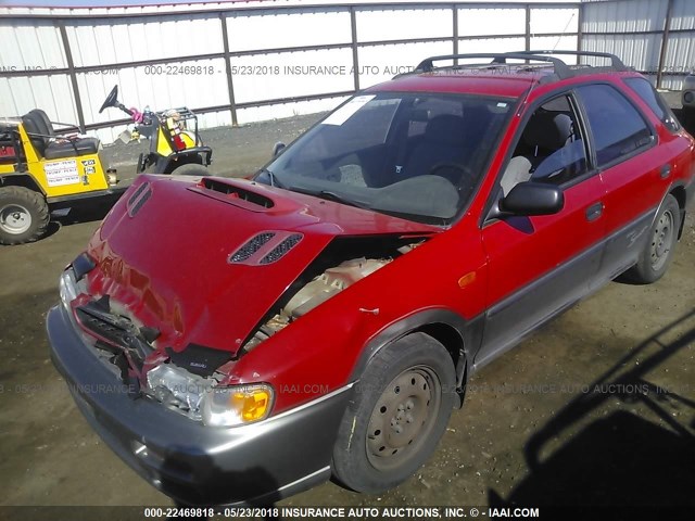 JF1GF485XVH805488 - 1997 SUBARU IMPREZA OUTBACK RED photo 2