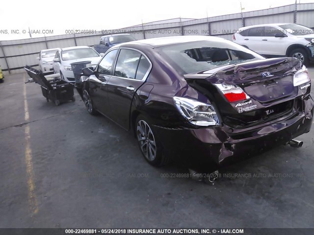 1HGCR2F5XFA109877 - 2015 HONDA ACCORD SPORT 栗色 照片 3