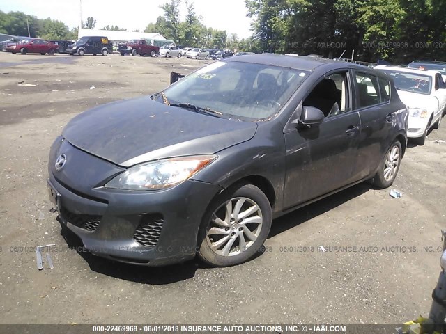 JM1BL1L87C1543254 - 2012 MAZDA 3 I GRAY photo 2