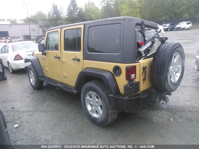 1C4BJWDG6EL242667 - 2014 JEEP WRANGLER UNLIMITE SPORT TAN photo 3