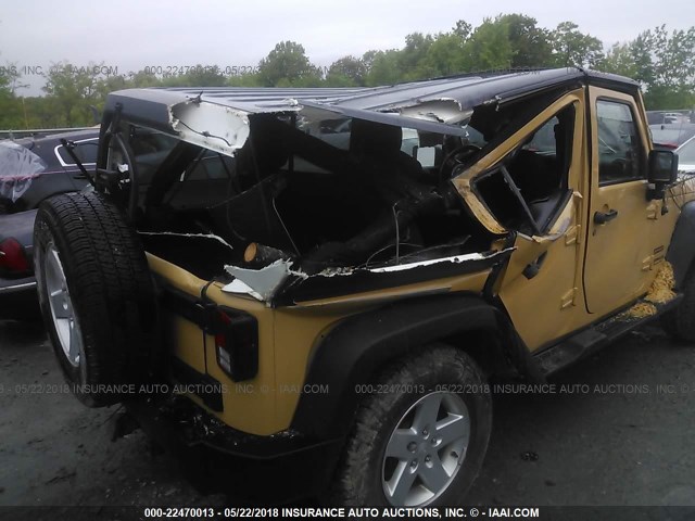 1C4BJWDG6EL242667 - 2014 JEEP WRANGLER UNLIMITE SPORT TAN photo 6