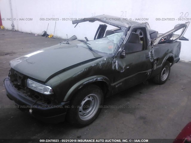 1GCCS145318214826 - 2001 CHEVROLET S TRUCK S10 GREEN photo 2