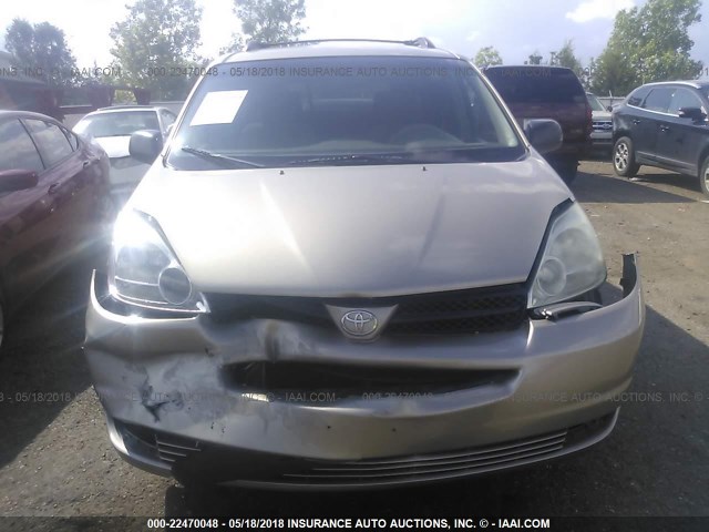 5TDZA23C54S210859 - 2004 TOYOTA SIENNA CE/LE GOLD photo 6