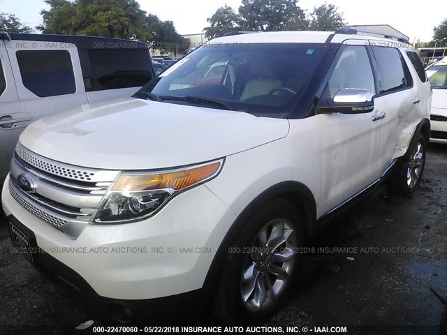 1FM5K7D83DGA78323 - 2013 FORD EXPLORER XLT WHITE photo 2