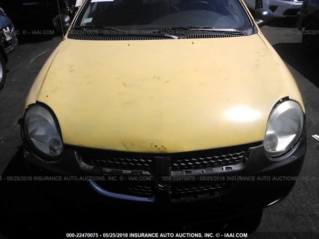 1B3ES56CX3D151201 - 2003 DODGE NEON SXT YELLOW photo 6