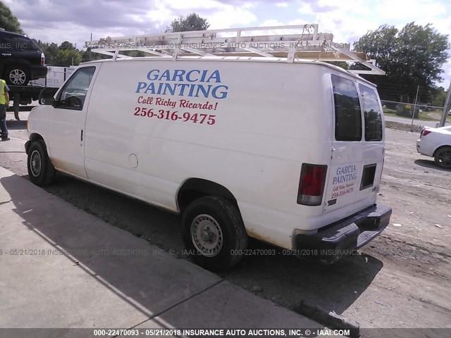 1FTRE14211HB68145 - 2001 FORD ECONOLINE E150 VAN WHITE photo 3