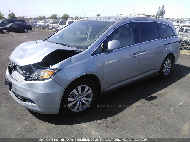 5FNRL5H66HB010971 - 2017 HONDA ODYSSEY EXL SILVER photo 2