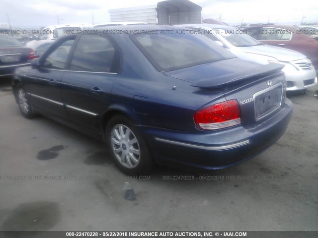 KMHWF35H23A822415 - 2003 HYUNDAI SONATA GLS/LX BLUE photo 3