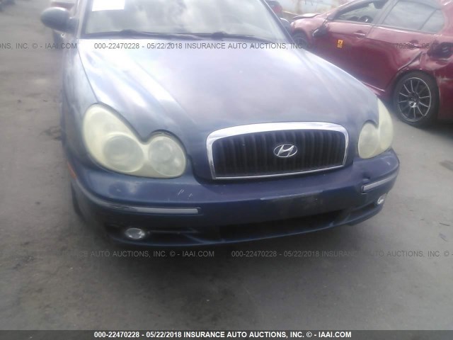 KMHWF35H23A822415 - 2003 HYUNDAI SONATA GLS/LX BLUE photo 6