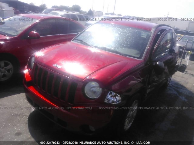 1J8FT47W87D308337 - 2007 JEEP COMPASS RED photo 2