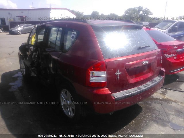 1J8FT47W87D308337 - 2007 JEEP COMPASS RED photo 3