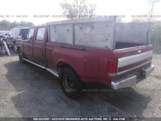 2FTJW35G0KCB33461 - 1989 FORD F350 RED photo 3