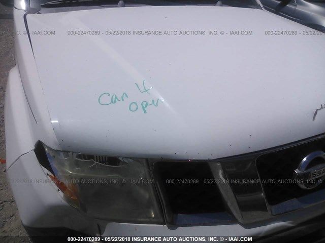 1N6BD06TX7C409496 - 2007 NISSAN FRONTIER KING CAB XE WHITE photo 10