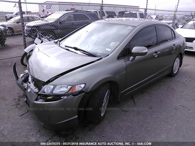 JHMFA362X8S004167 - 2008 HONDA CIVIC HYBRID TAN photo 2