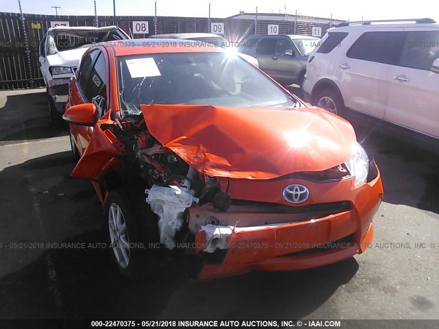 JTDKDTB31E1079332 - 2014 TOYOTA PRIUS C ORANGE photo 6