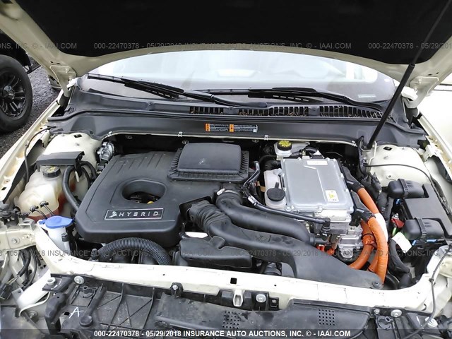 3LN6L2LU8GR629104 - 2016 LINCOLN MKZ HYBRID CREAM photo 10