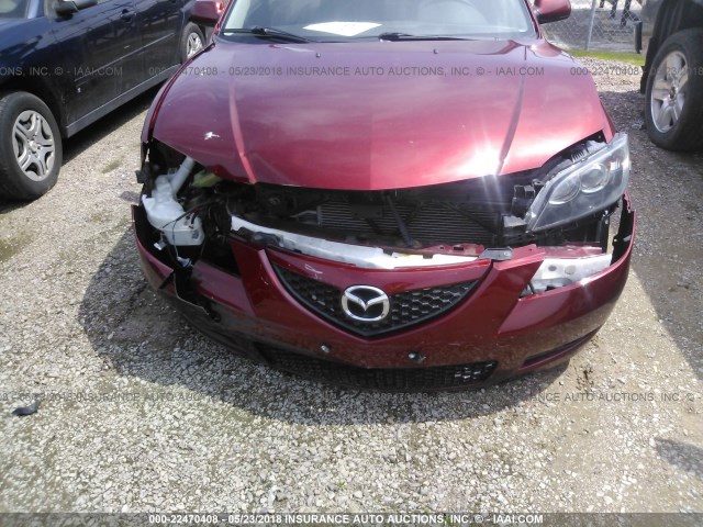 JM1BK32F981174869 - 2008 MAZDA 3 I RED photo 6