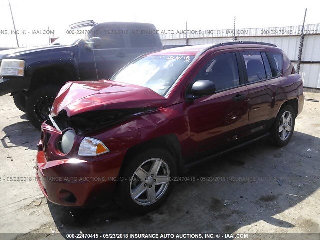 1J8FT47W57D244905 - 2007 JEEP COMPASS RED photo 2