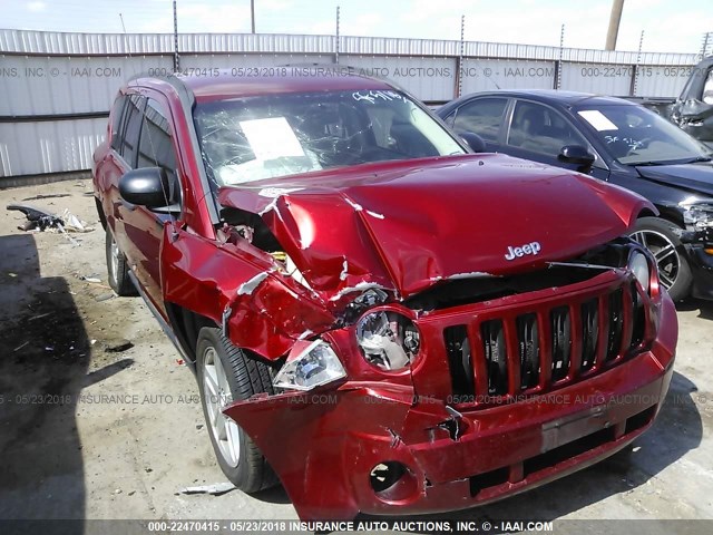 1J8FT47W57D244905 - 2007 JEEP COMPASS RED photo 6
